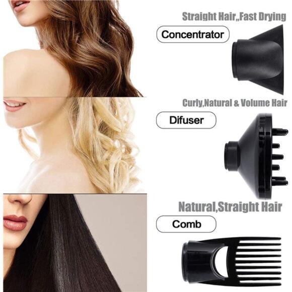 Hair Dryer 1875W, Negative Ionic Fast Dry Low Noise Blow Dryer, Professional - Picture 6 of 7